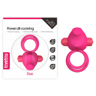 Power Clit Duo Silicone Cockring Pink
